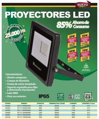Proyector Led 50 Watt `interelec`