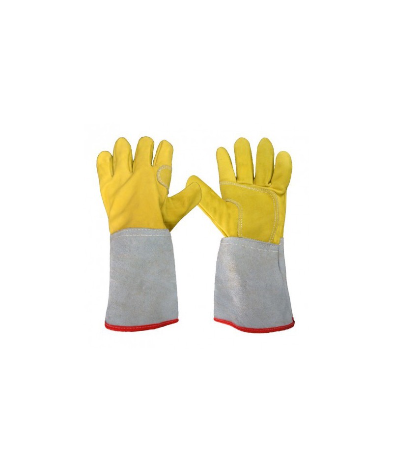 Guantes Descarne Amarillo Puño Largo C/ribete