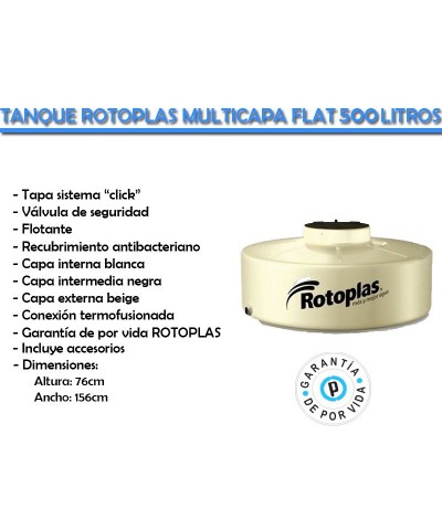 Tanque 500 Lts Beige Toda La  Vida Flat  `rotoplas`