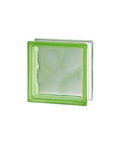 Ladrillo De Vidrio Nube Verde 19x19x8