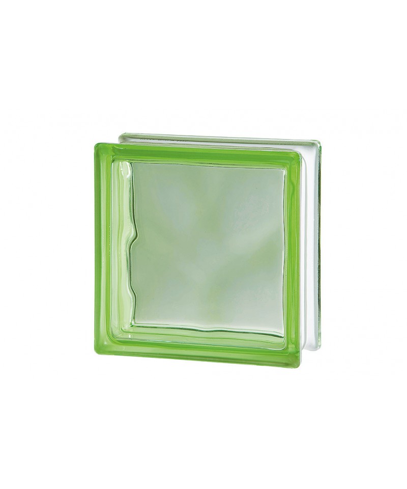 Ladrillo De Vidrio Nube Verde 19x19x8