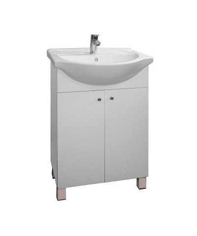 VANITORY IRIS MADERA LAQUEADA CON BACHA DE LOZA 55X44X83 CM  (V511)