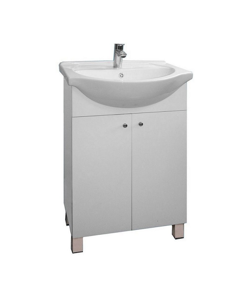 VANITORY IRIS MADERA LAQUEADA CON BACHA DE LOZA 55X44X83 CM  (V511)