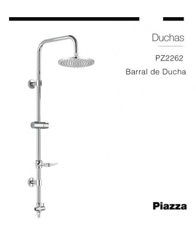 COLUMNA DE DUCHA C/FLOR REDONDA 20 CM "PIAZZA"