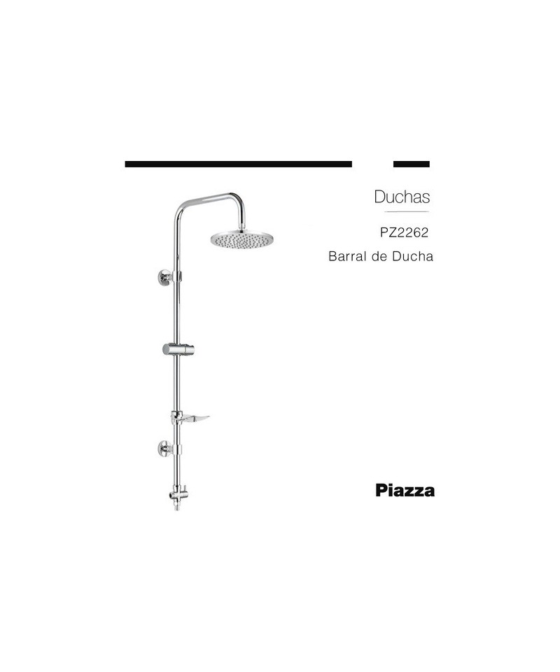 COLUMNA DE DUCHA C/FLOR REDONDA 20 CM "PIAZZA"